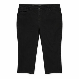 Talbots Denim Capri Womens Plus Size 24W Black Flawless Five Pocket Stretch